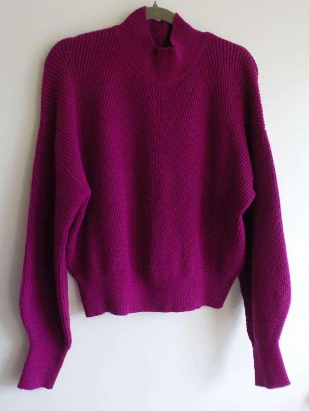 Elodie Sweater - Large - NWT Fuchsia Pink - Heavy Turtleneck Long Sleeve (2264)